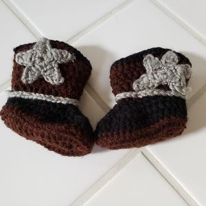 Hand knitted booties